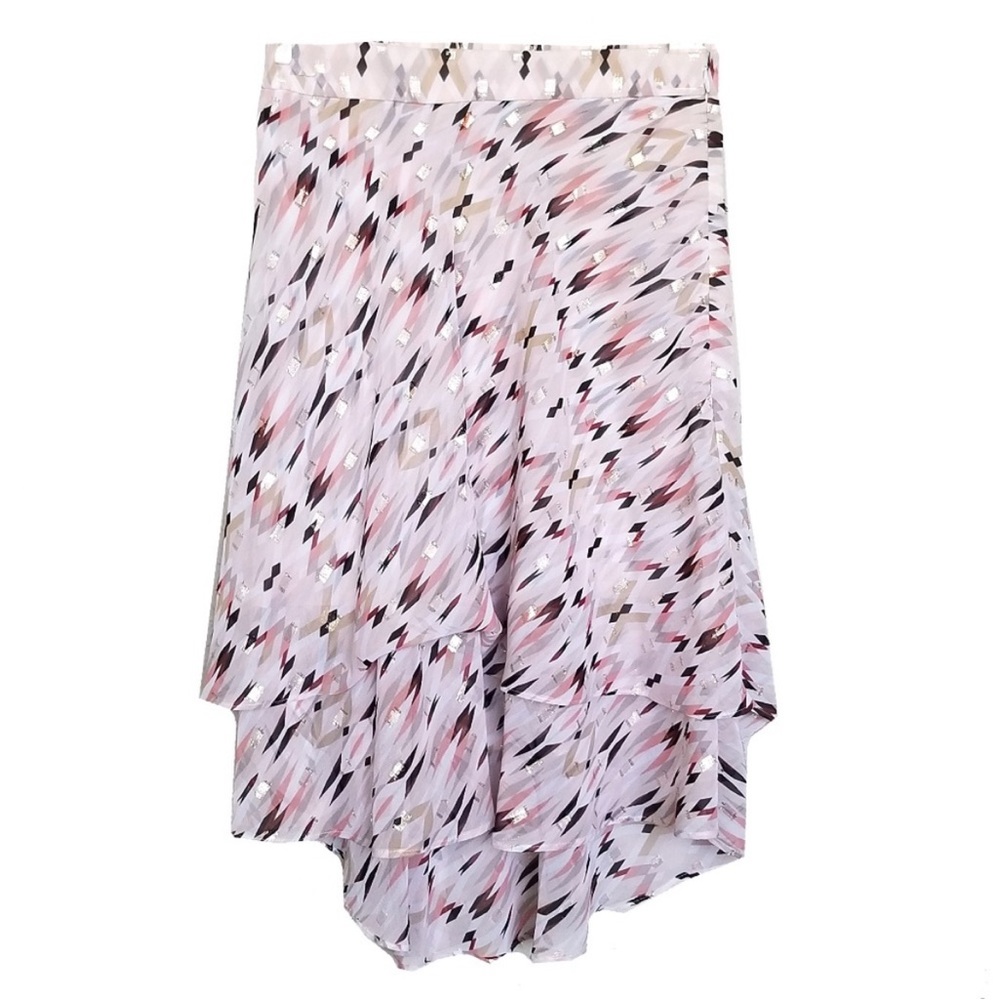 White House Black Market High Low Print Skirt 00